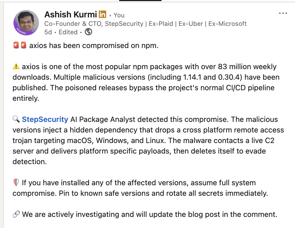 Behind the Scenes: How StepSecurity Detected and Helped Remediate